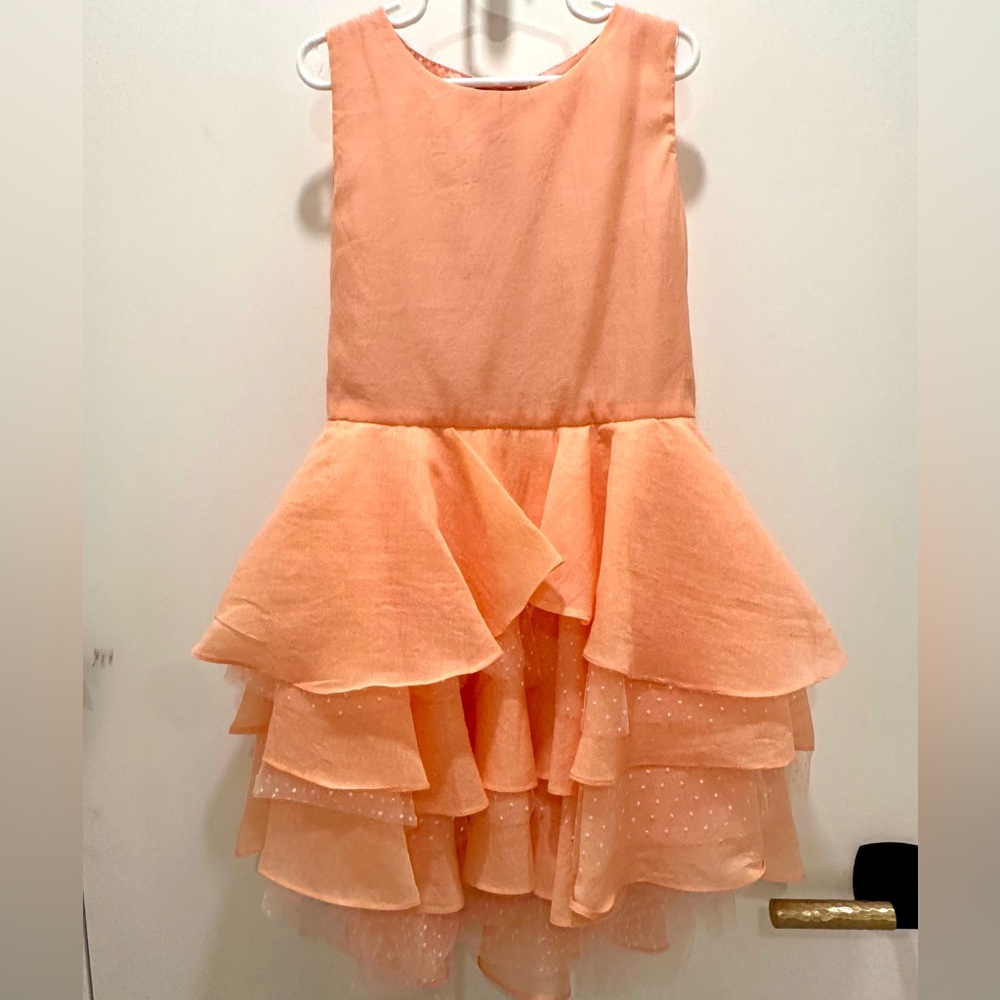 Deux Par Deux Peach Tiered Dress Size 8. In excellent condition